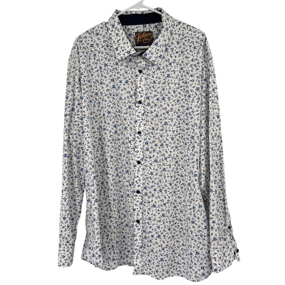 Johnny Bigg mens blue Floral Long Sleeve button up Shirt size 3XL
